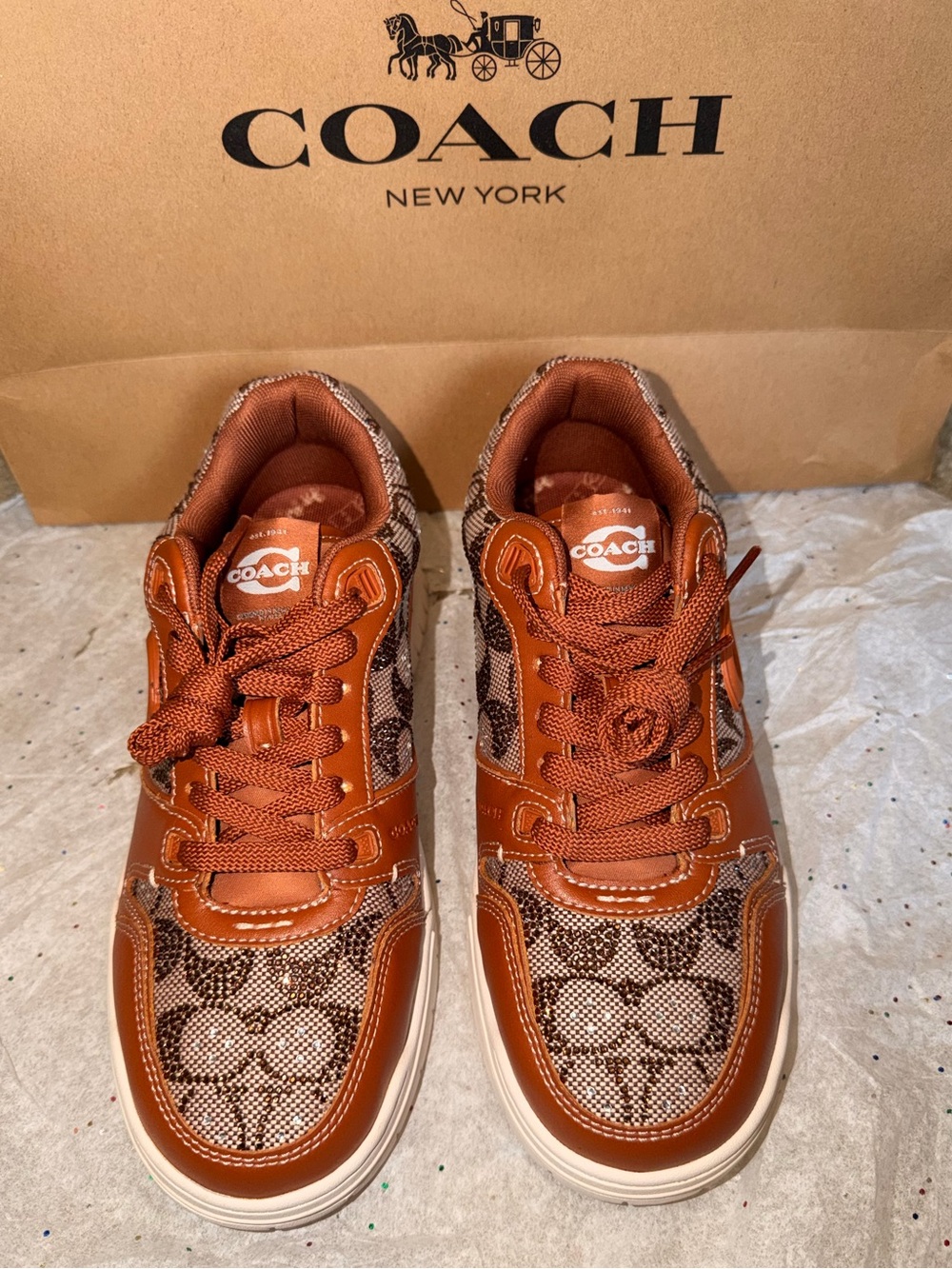 COACH Brown Soho Sneakers with crystals #CDE26
